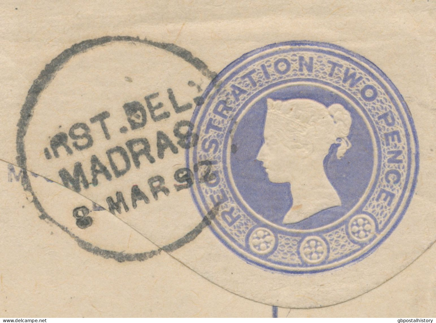 GB 1892 Very Fine QV 2d Postal Stationery Registered Env Uprated With Jubilee 2 1/2d (2, One Stamp Faults) CDS LONDON 25 - Briefe U. Dokumente