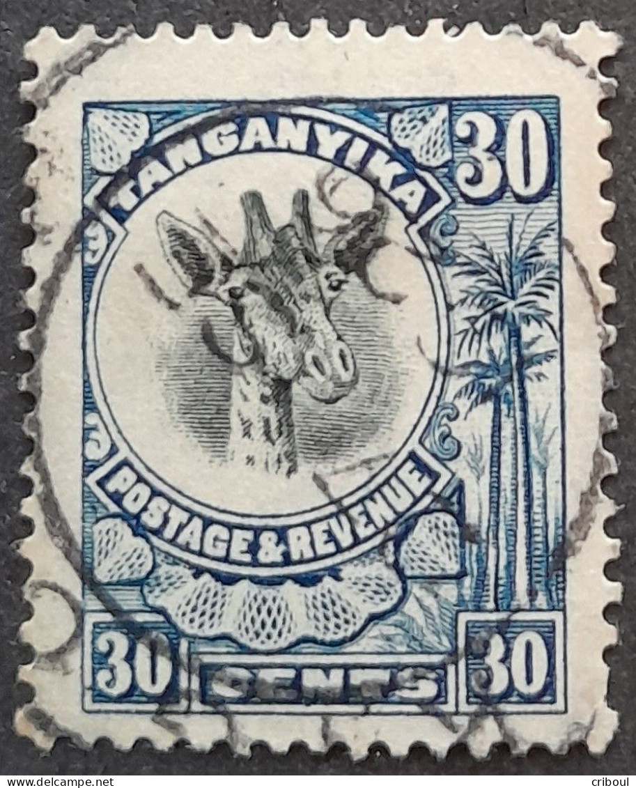 Tanganyika 1922 Animal Girafe Giraffe Yvert 6 O Used - Tanganyika (...-1932)