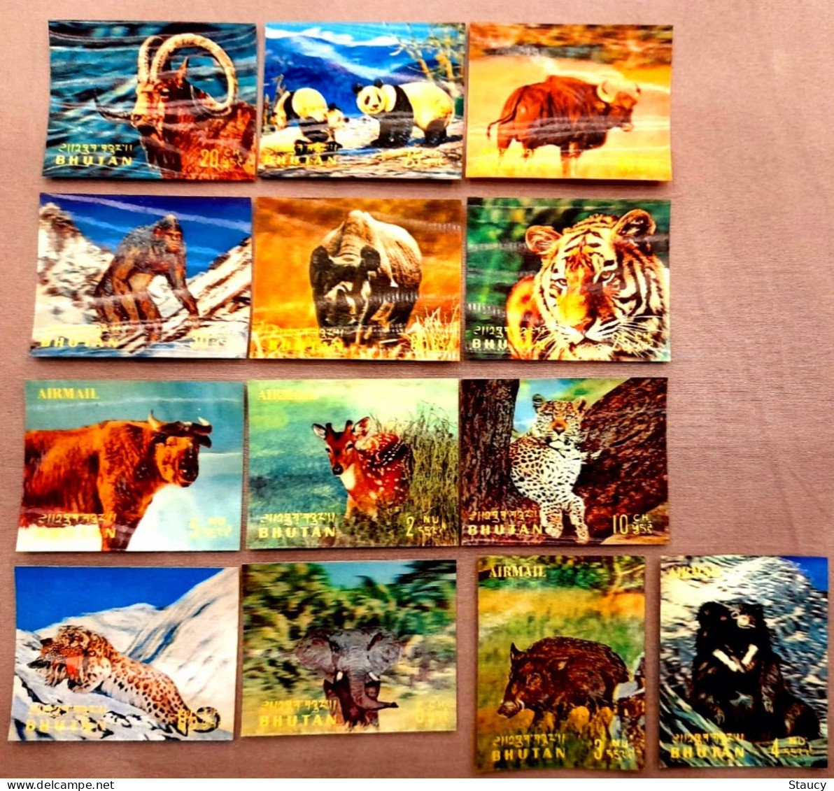 BHUTAN 1970 RARE COLLECTION of WILD ANIMALS 3d brochure + 13v SET + 6 off FDC's + 2 agency FDC + 2 regd POSTAL USED CVR