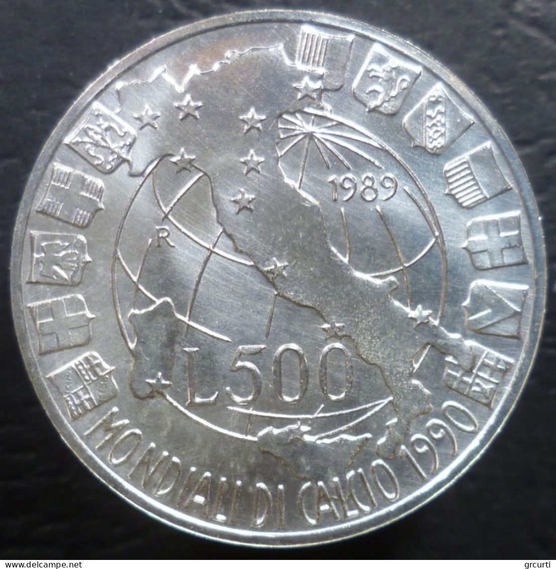 Italia - 200 + 500 Lire 1989 - XIV Coppa Del Mondo FIFA, "Italia '90" - I Emissione - Gig# 438 - KM# 133-134 - 500 Lire