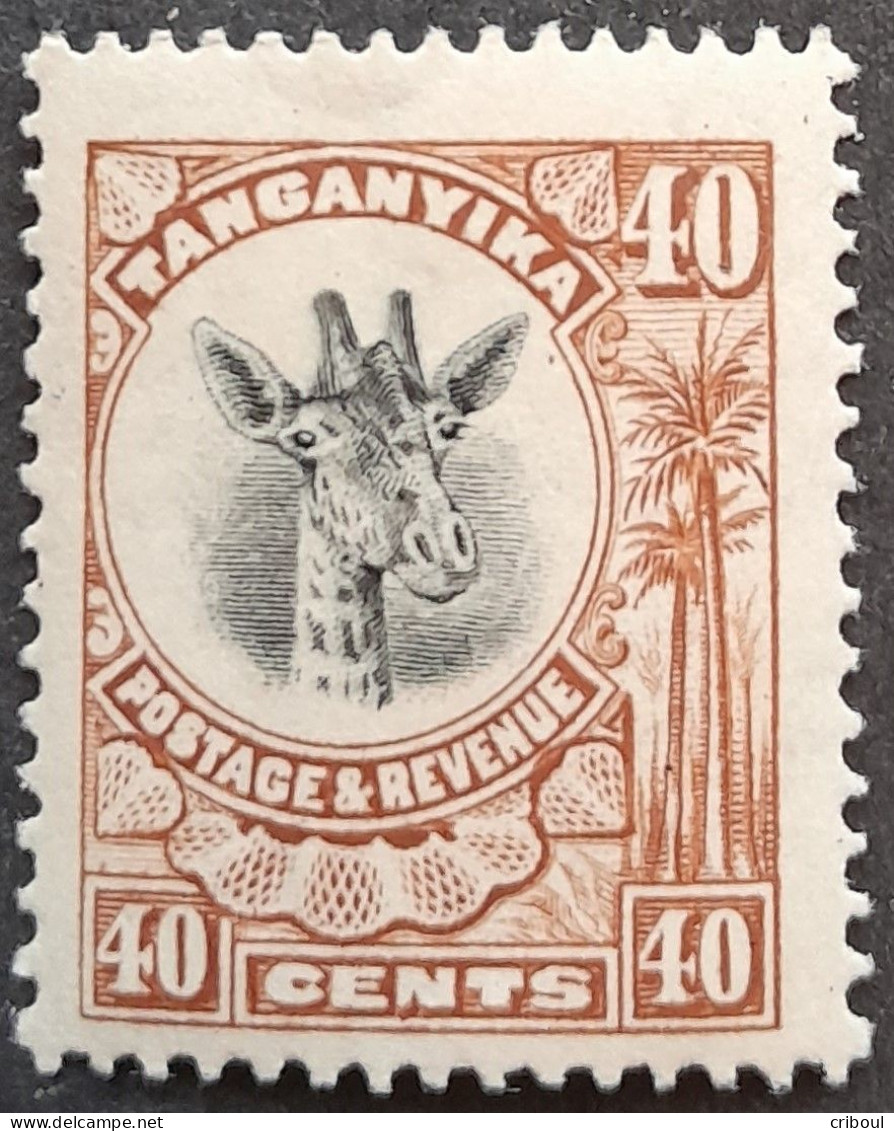 Tanganyika 1922 Animal Girafe Giraffe Yvert 7 ** MNH - Giraffes