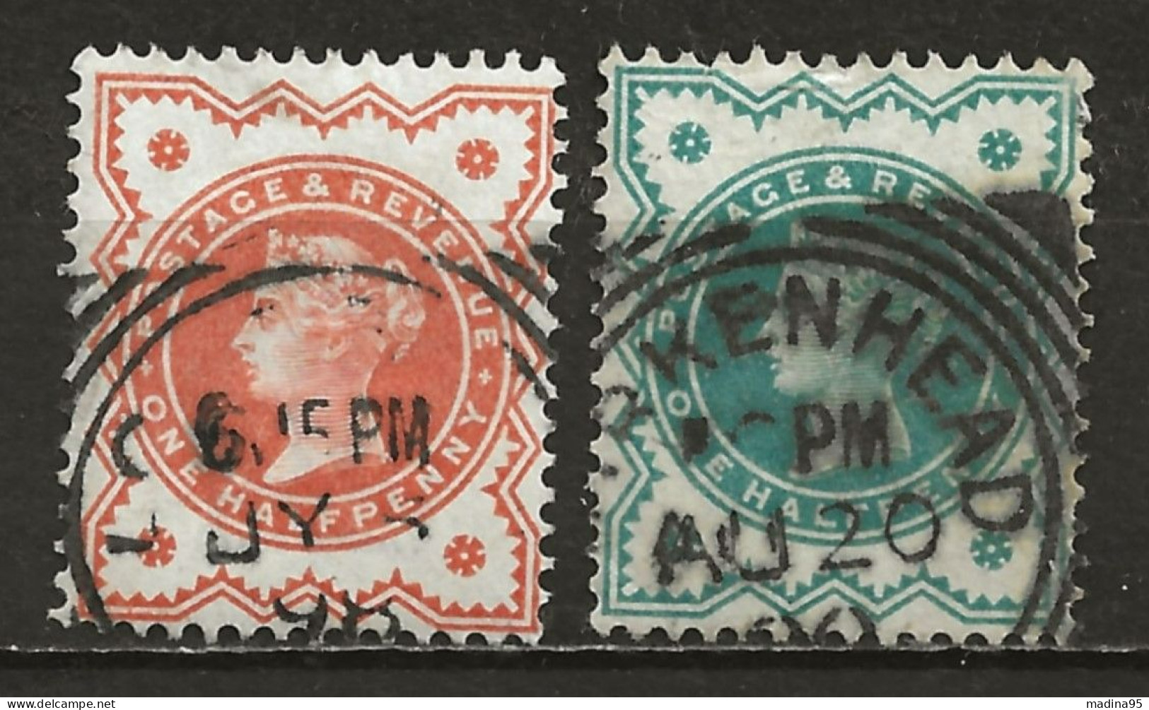GRANDE-BRETAGNE: Obl., N° YT 91 Et 92, TB - Used Stamps