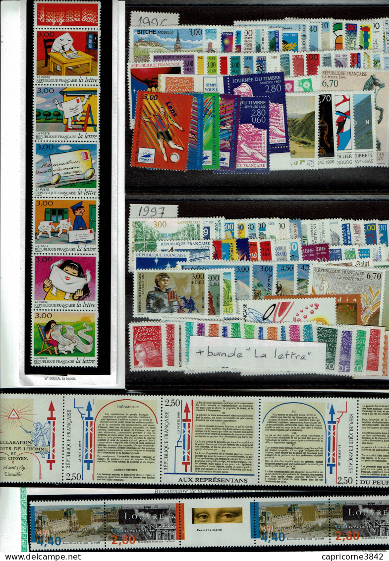 11 années complètes de 1987 à 1997 - 603 Timbres neufs - Valeur catalogue Yvert et Tellier 2015 = 1095€ + 12 blocs