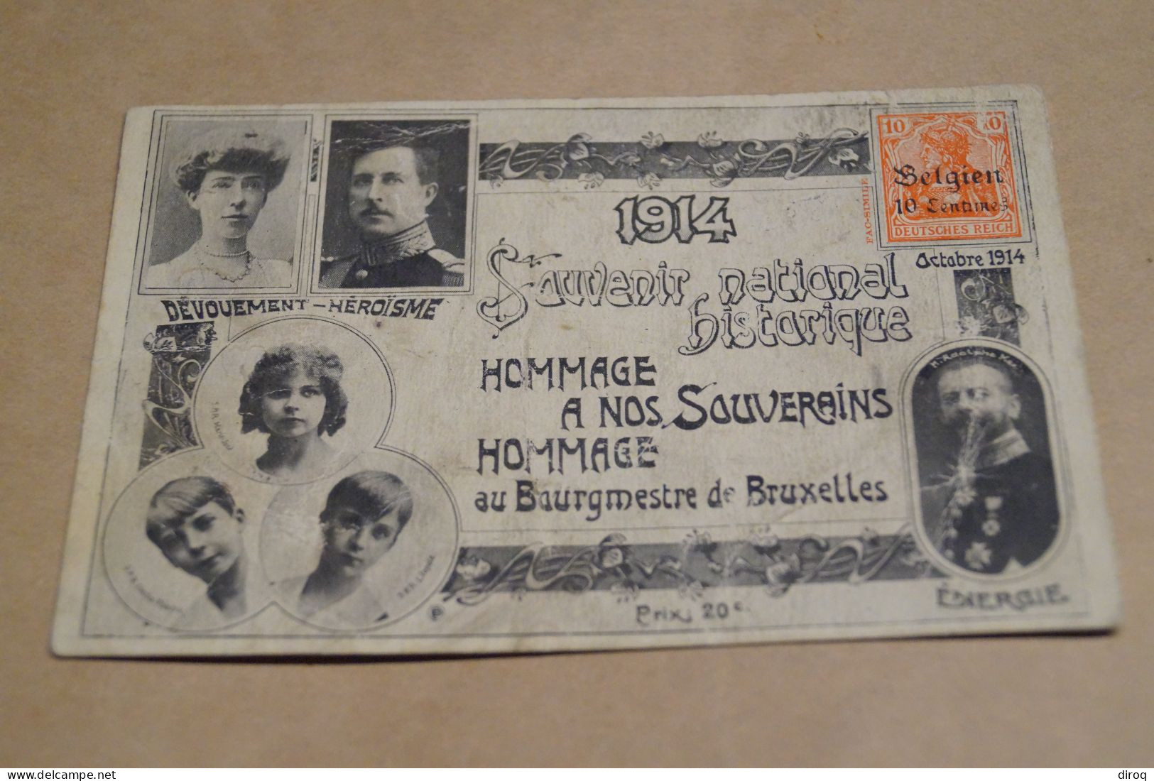 Souvenir National Historique,octobre 1914,occupation Allemande,guerre 14-18, Pour Collection - War 1914-18