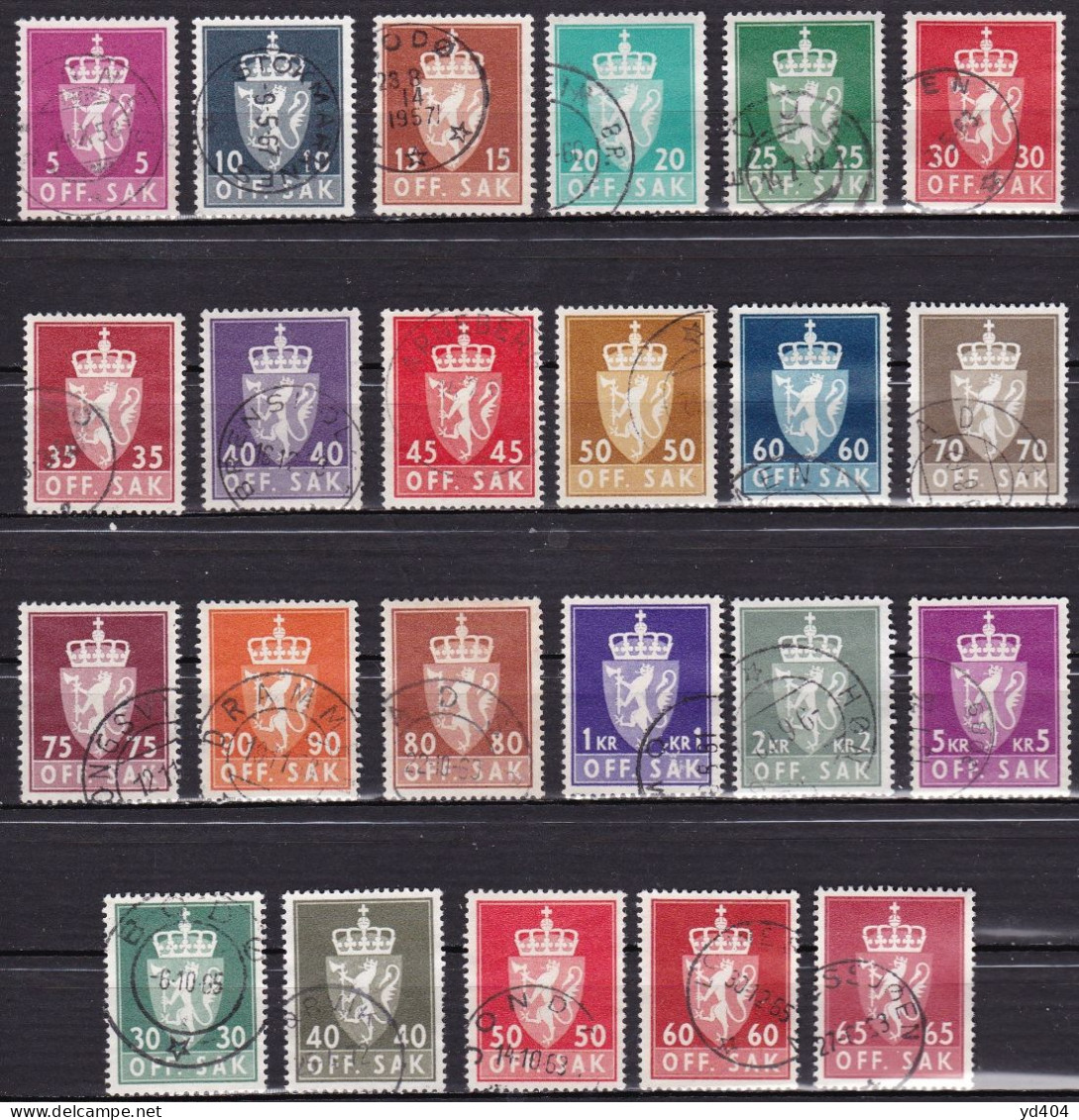 NO607 – NORVEGE - NORWAY - OFFICIAL FULL SETS - 1955-68 – MI # 68x/90x USED 26,70 € - Service