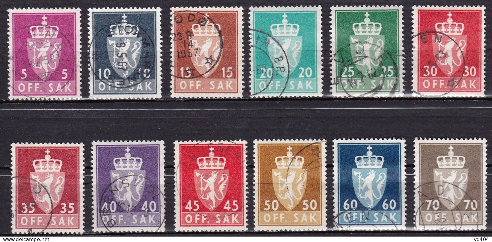 NO607 – NORVEGE - NORWAY - OFFICIAL FULL SETS - 1955-68 – MI # 68x/90x USED 26,70 € - Service