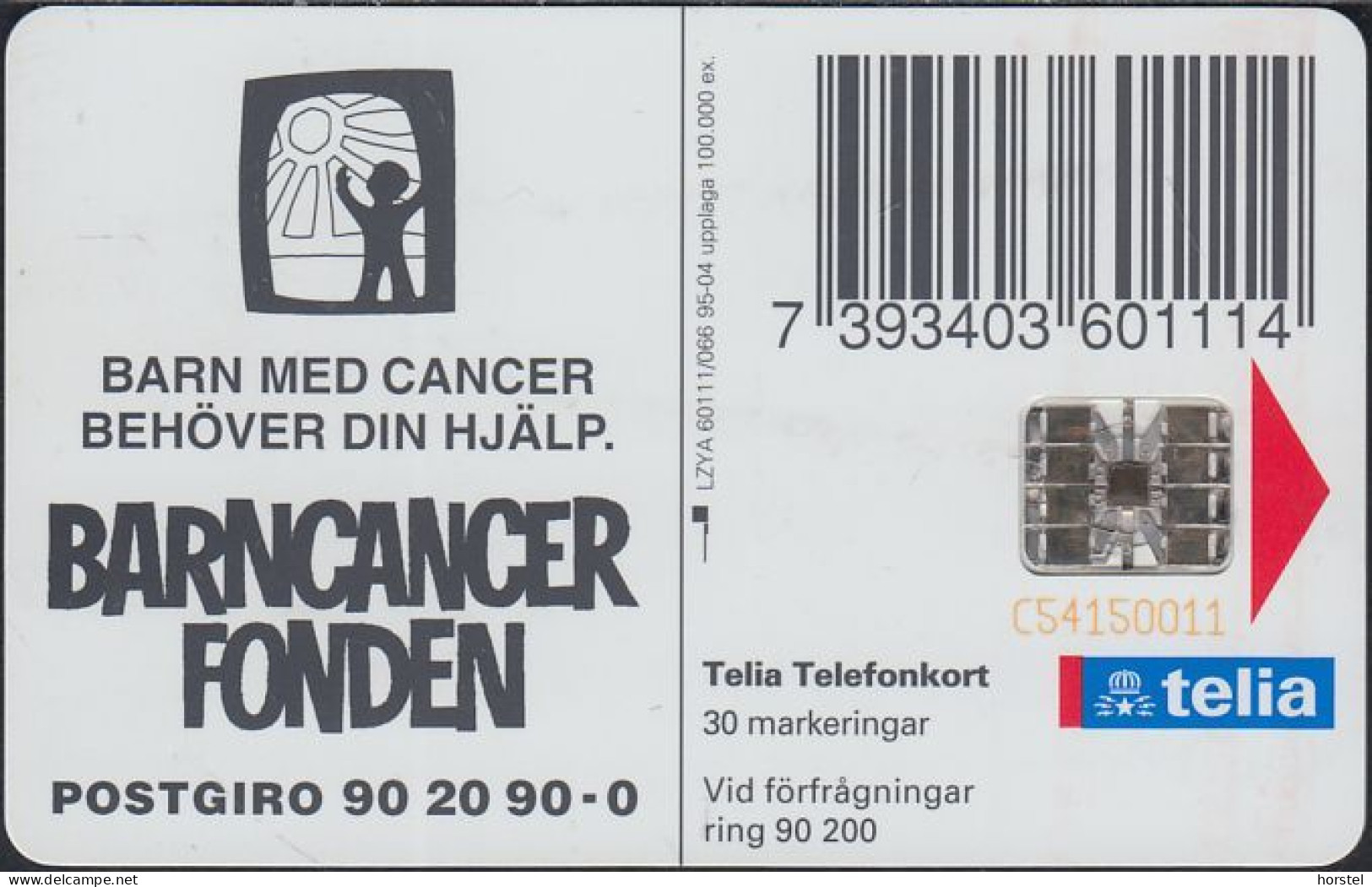 Schweden Chip 109 Child Cancer Fund (60111/066) C54150011 - Suède