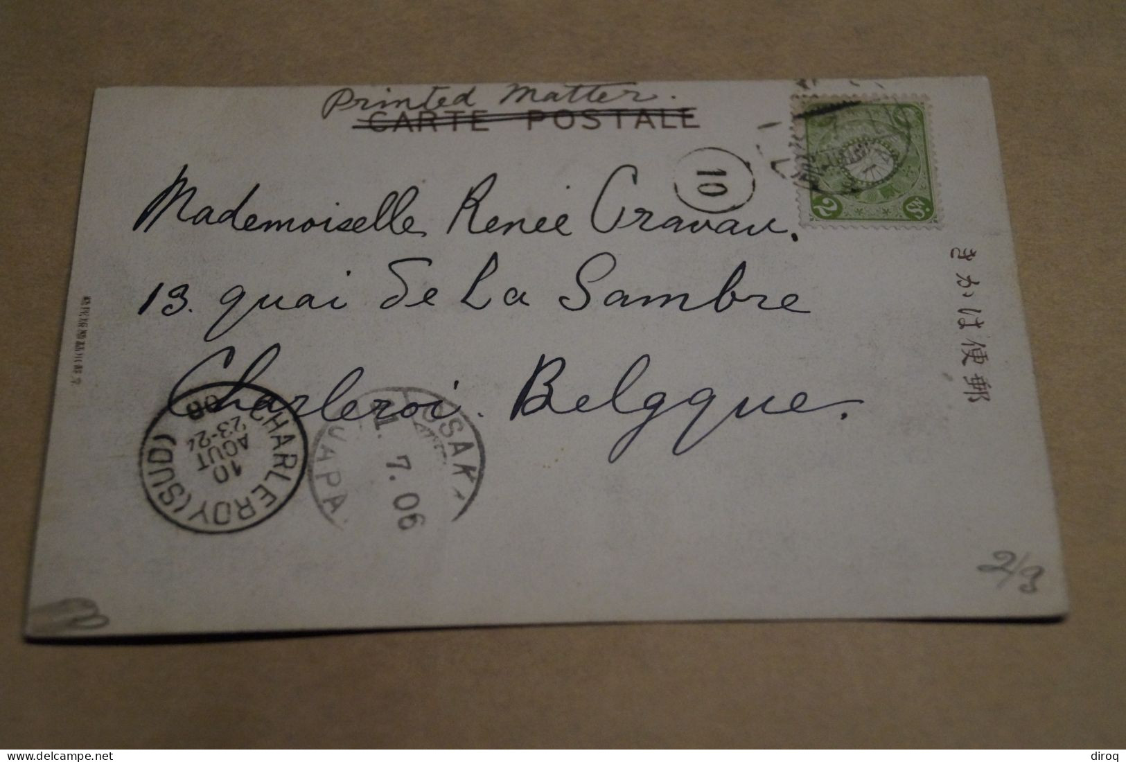 Japon,Japan,Osaka 1906 ,bel Envoi Sur Carte Vers La Belgique, Pour Collection - Covers & Documents
