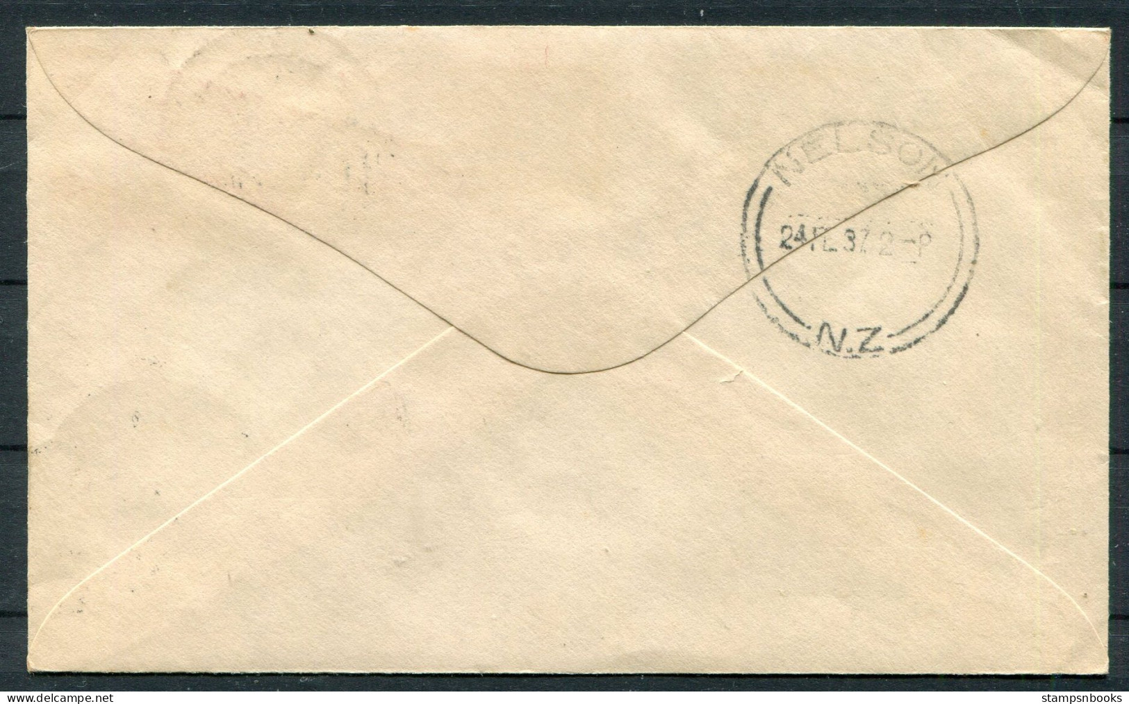 1937 New Zealand First Flight Airmail Cover Greymouth - Nelson  - Corréo Aéreo