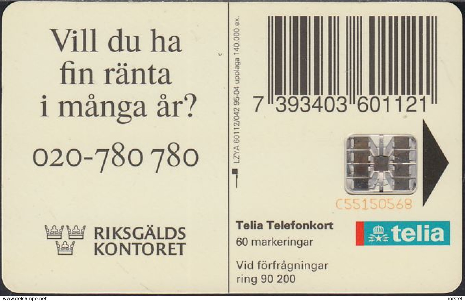 Schweden Chip 112 Riksgäldskonto - Comic (60112/042) Red BN C55150568 - Sweden