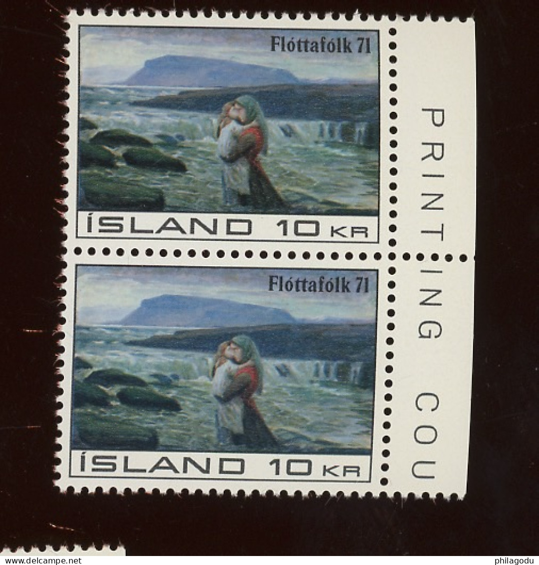 1971 Pour Les Réfugiés.  Yv. 403. X 2 Ex.  Tableau Islandais - Unused Stamps