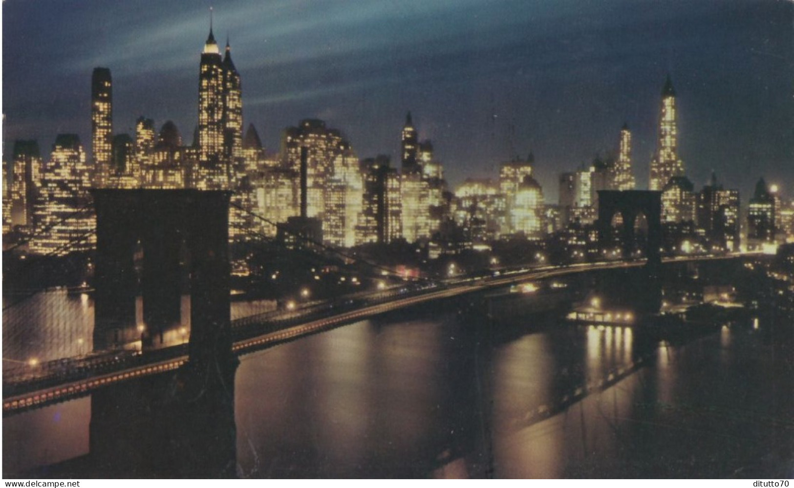 Brooklyn Bridge At Night - New York - Formato Piccolo Viaggiata – FE170 - Brooklyn