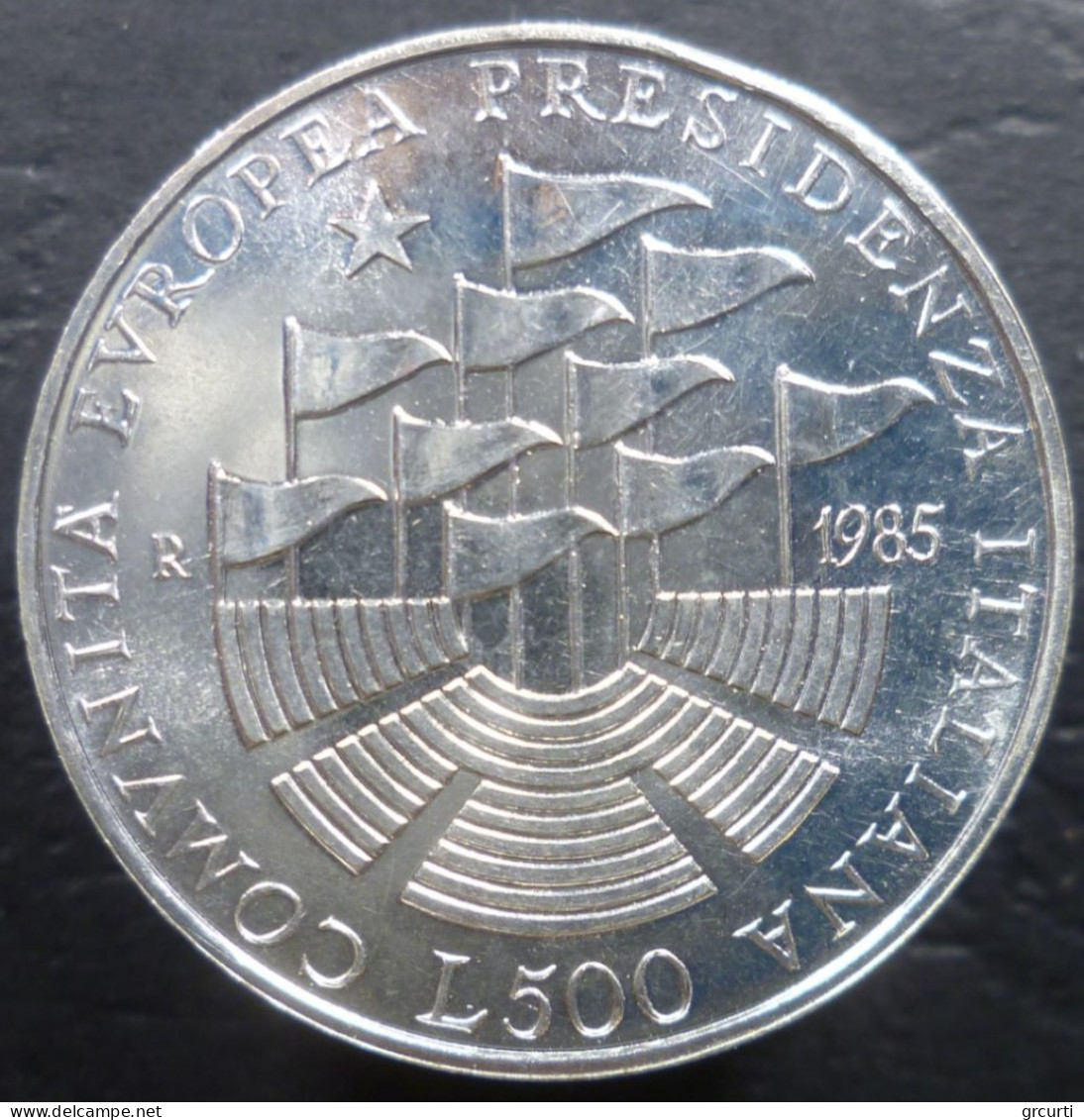 Italia - 500 Lire 1985 - Presidenza Italiana Del Consiglio Dell'Unione Europea - Gig# 422 - KM# 115 - 500 Lire