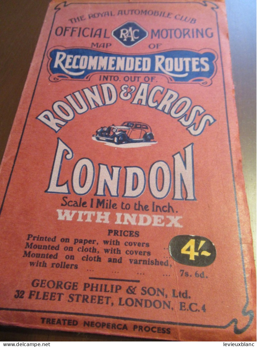 The Royal Automobile Club/ Official Motoring RAC/Map Of Round & Across LONDON/Vers 1950  PGC545 - Strassenkarten