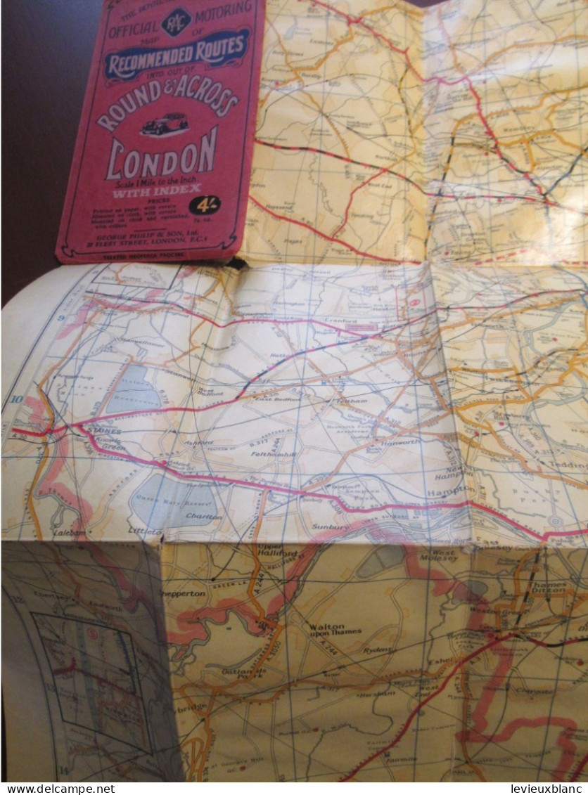 The Royal Automobile Club/ Official Motoring RAC/Map of Round & Across LONDON/Vers 1950  PGC545