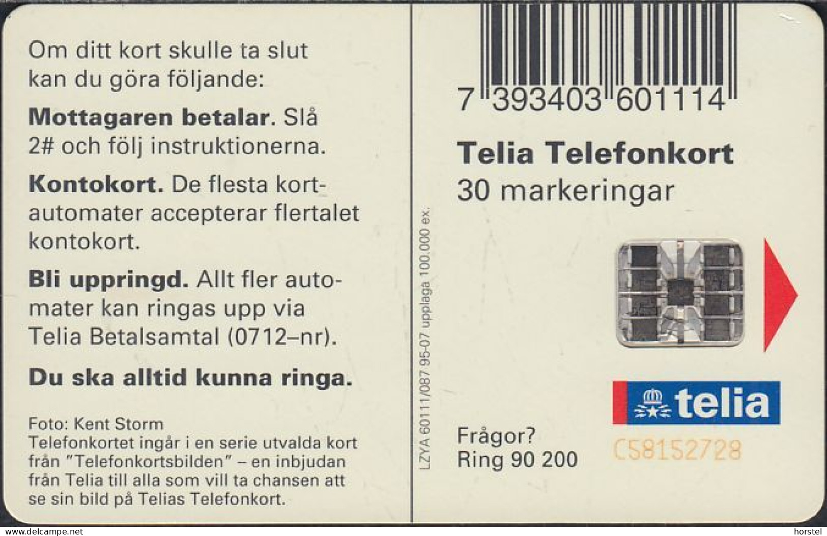 Schweden Chip 118 Elk - Elch (60111/087) Red BN C58152728 - Svezia