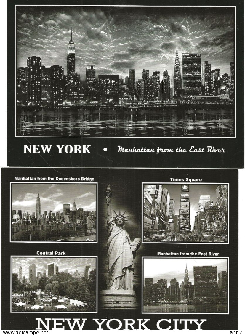 Postcard  From  USA New York, Manhattan, Times Square, Flatiron Building   - 4 Cards - Andere Monumenten & Gebouwen
