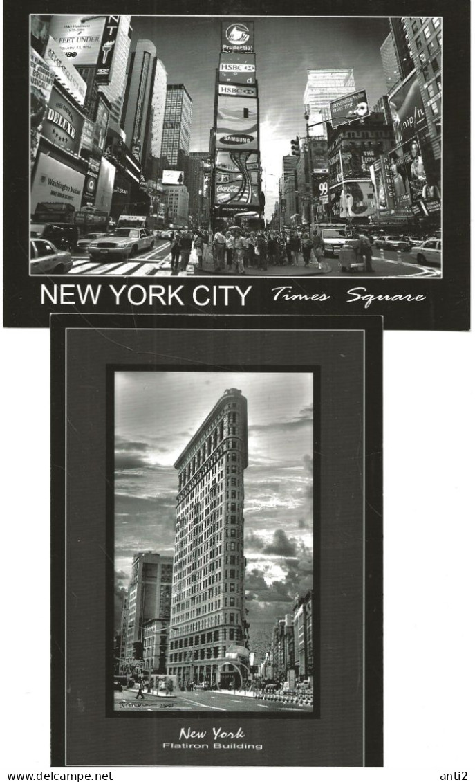 Postcard  From  USA New York, Manhattan, Times Square, Flatiron Building   - 4 Cards - Autres Monuments, édifices