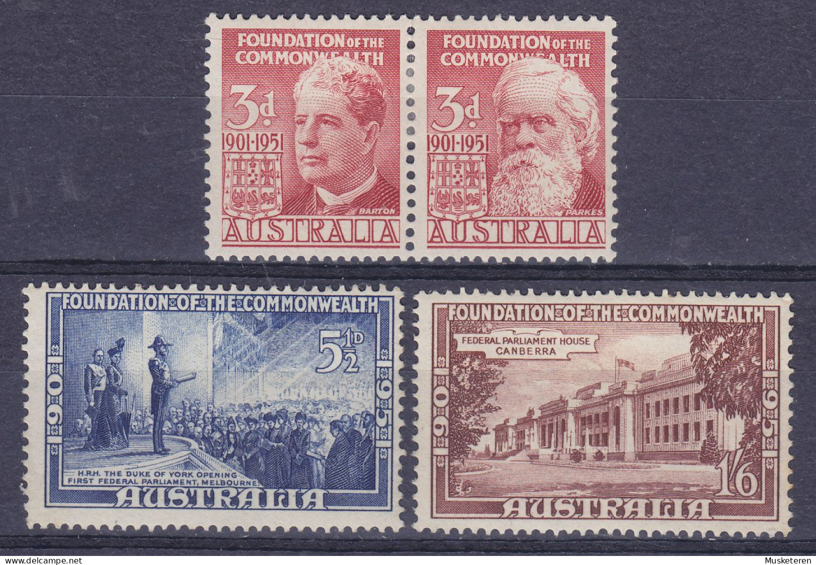 Australia 1951 Mi. 209-12, Commonwealth Of Australia Complete Set, MH* - Nuevos