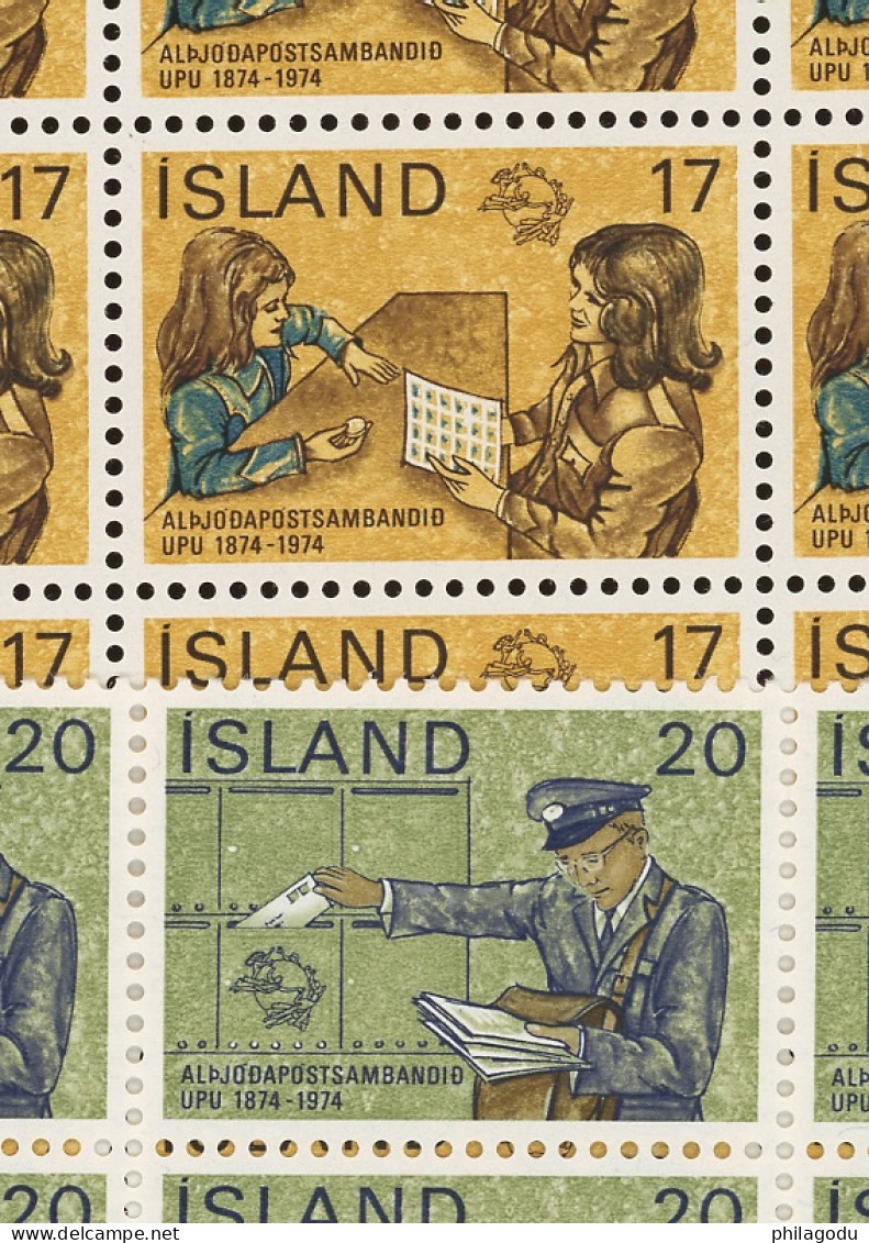 1974.  Yv.  451/452 ** X 10 Ex.   UPU. Postman. Children Enfants - Unused Stamps