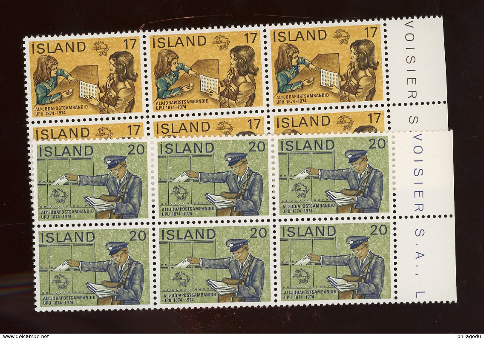 1974.  Yv.  451/452 ** X 6 Ex.   UPU. Postman. Children Enfants - Unused Stamps
