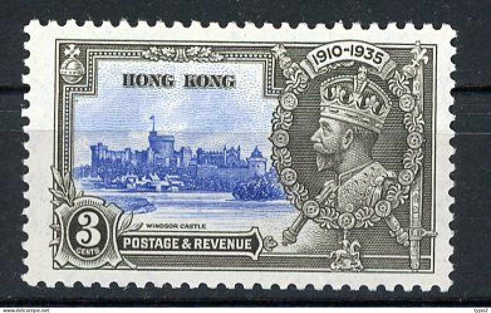 H-K  Yv. N° 132 SG N°133 *  3C Jubilé George V Cote 5 Euro BE  2 Scans - Unused Stamps