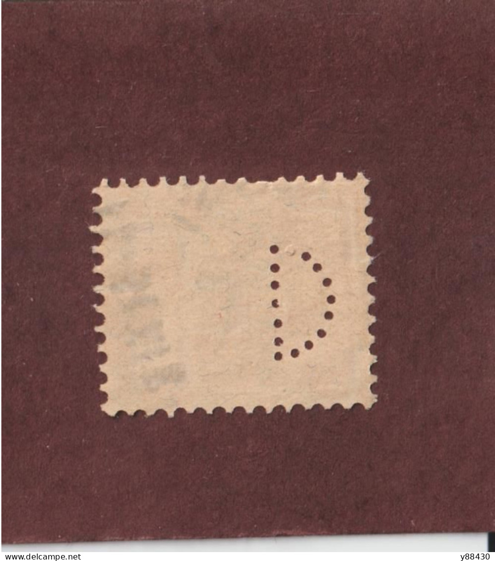 SUISSE - PERFORÉ . D . - N° 203 De 1924 / 1927 - Guillaume Tell . 20c. Rouge Vif / Chamois - 4 Scan - Perforadas