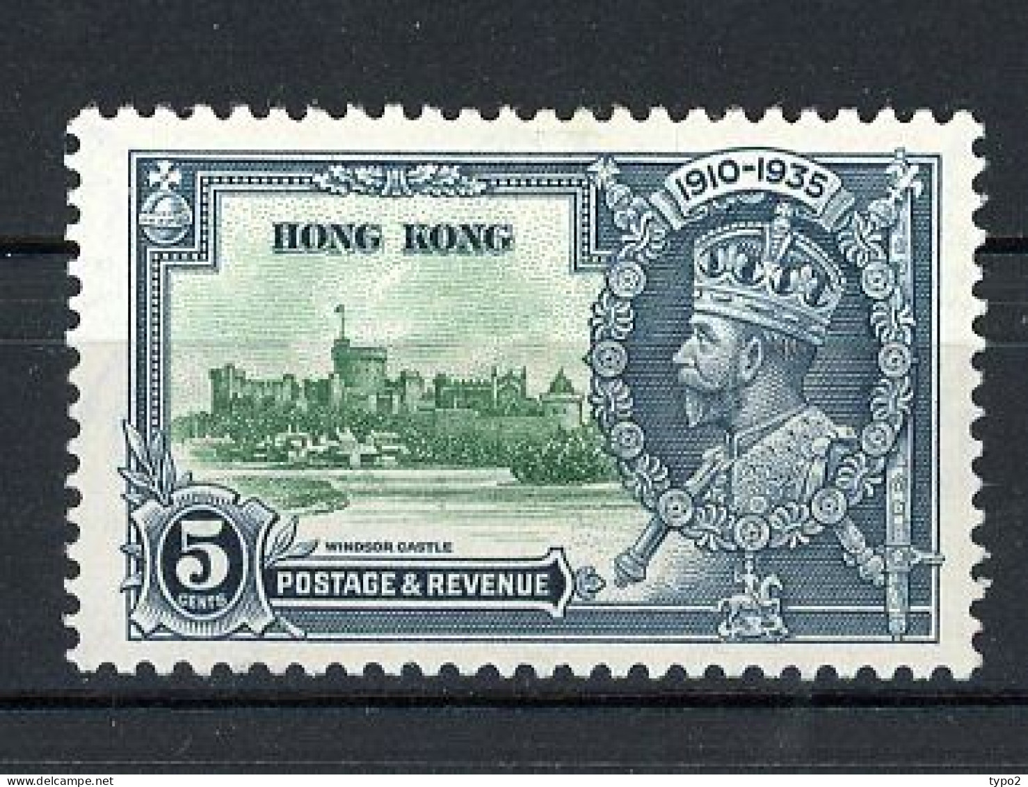 H-K  Yv. N° 133 SG N°134 *  5c Jubilé George V Cote 11< Euro BE  2 Scans - Unused Stamps