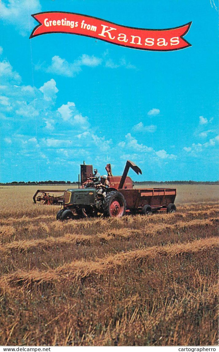 Postcard United States Kansas Agriculture Tractor - Autres & Non Classés