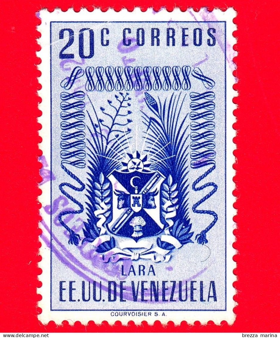 VENEZUELA - Usato - 1952 - Stemma Dello Stato Di Lara - Arms - 20 - Venezuela