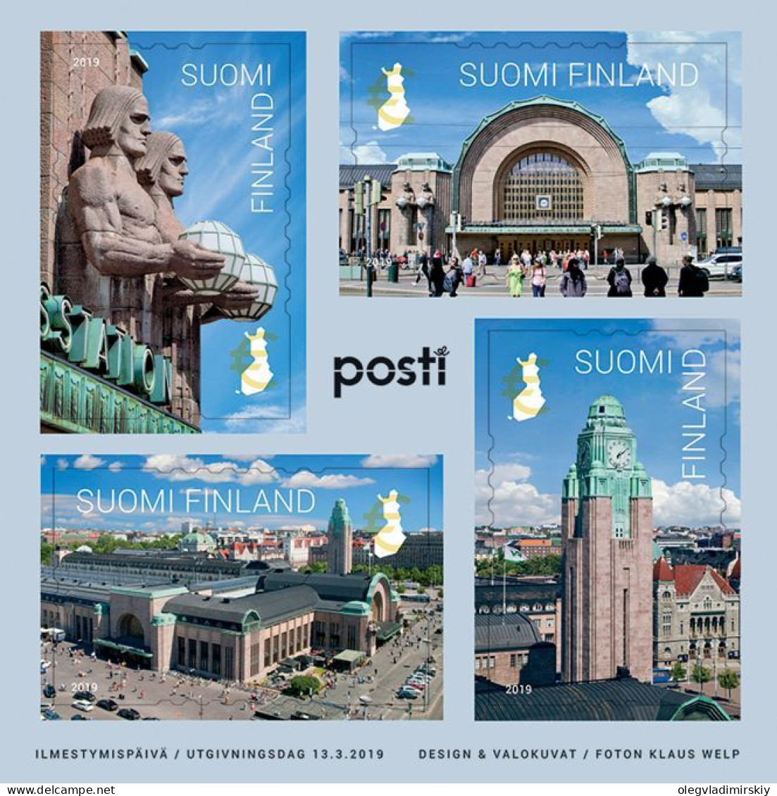 Finland Finnland Finlande 2019 Helsinki Central Railway Station 100 Ann Posti Set Of 4 Stamps In Block MNH - Blocks & Sheetlets