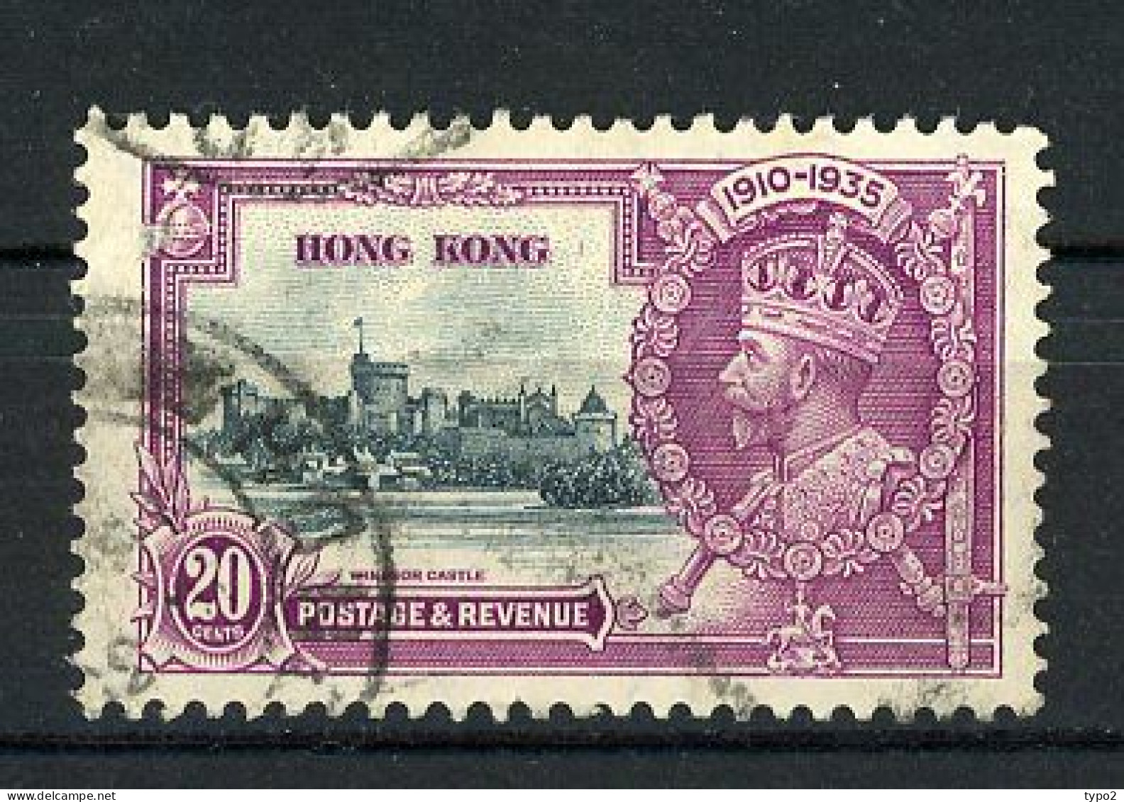H-K  Yv. N° 135 SG N°136 (o)  20c Jubilé George V Cote 17,5 Euro BE  2 Scans - Used Stamps