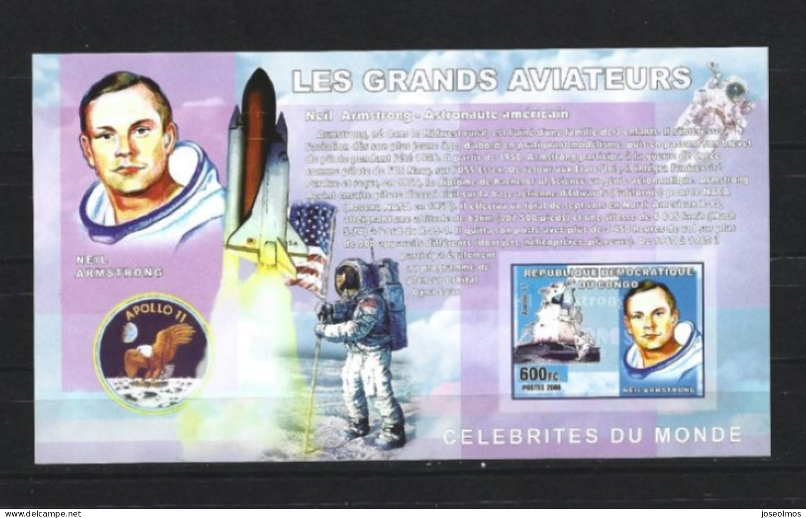 TIMBRE BLOC FEUILLET NEUF** LUXE "NEIL  ARMSTRONG" ND - Nuovi