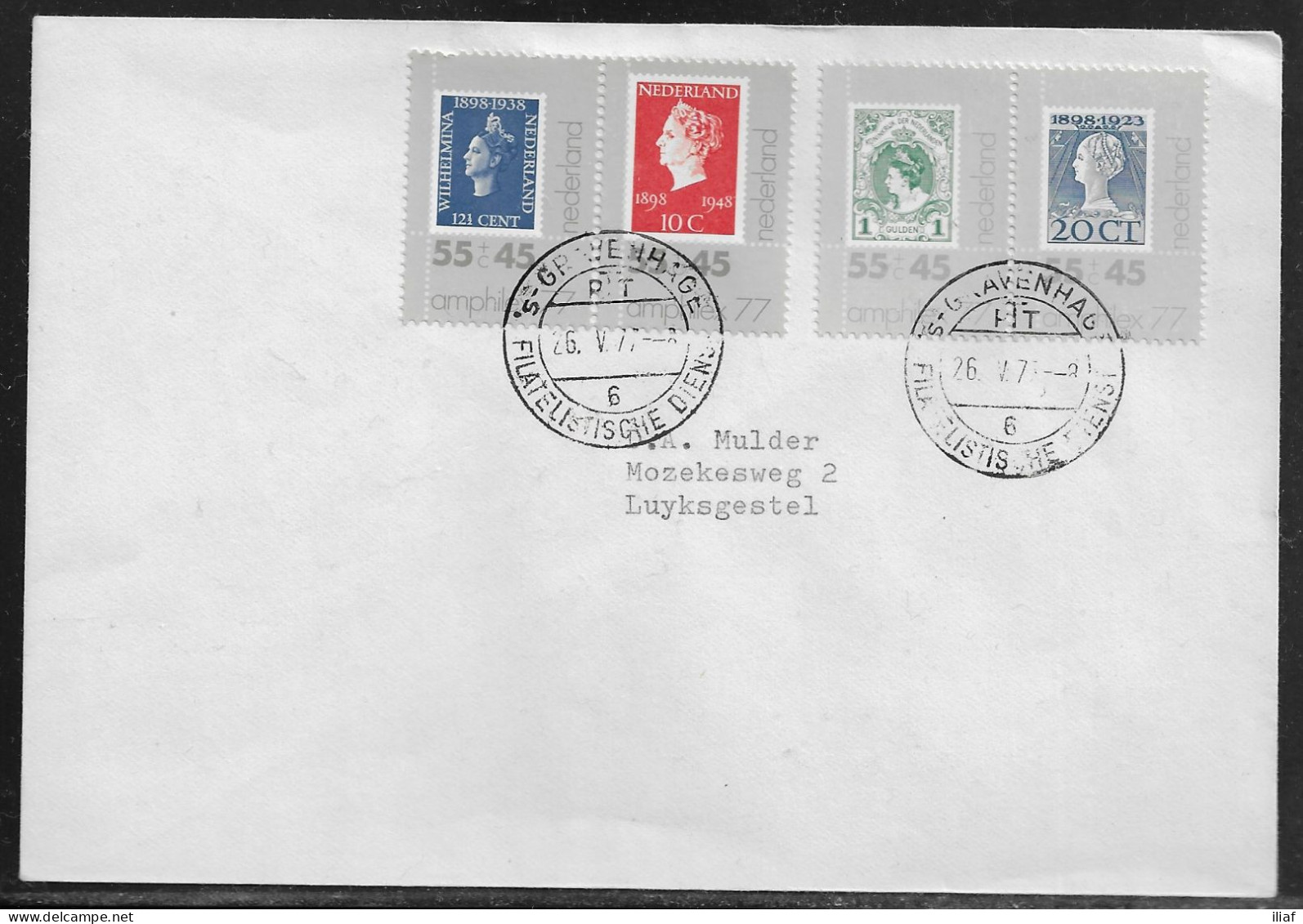 Netherlands. FDC Sc. B535-B538.   International Stamp Exhibition Amphilex '77. Amsterdam, May 26-June 5, 1977 - Briefe U. Dokumente