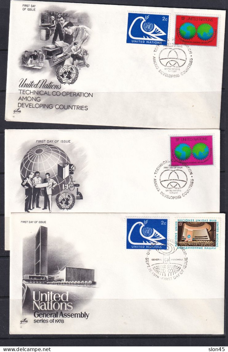 USA 1978 9 UN First Day Issue Covers  15832 - Storia Postale