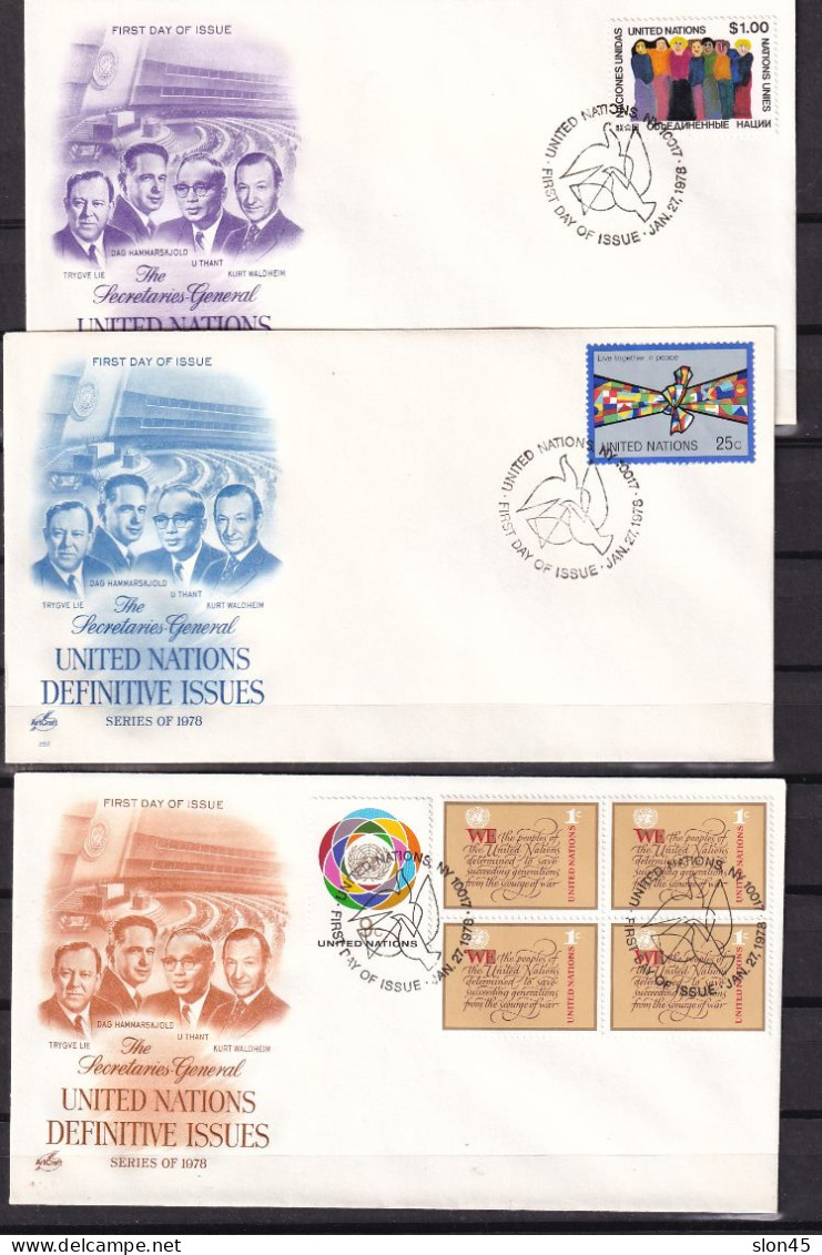 USA 1978 9 UN First Day Issue Covers  15832 - Brieven En Documenten