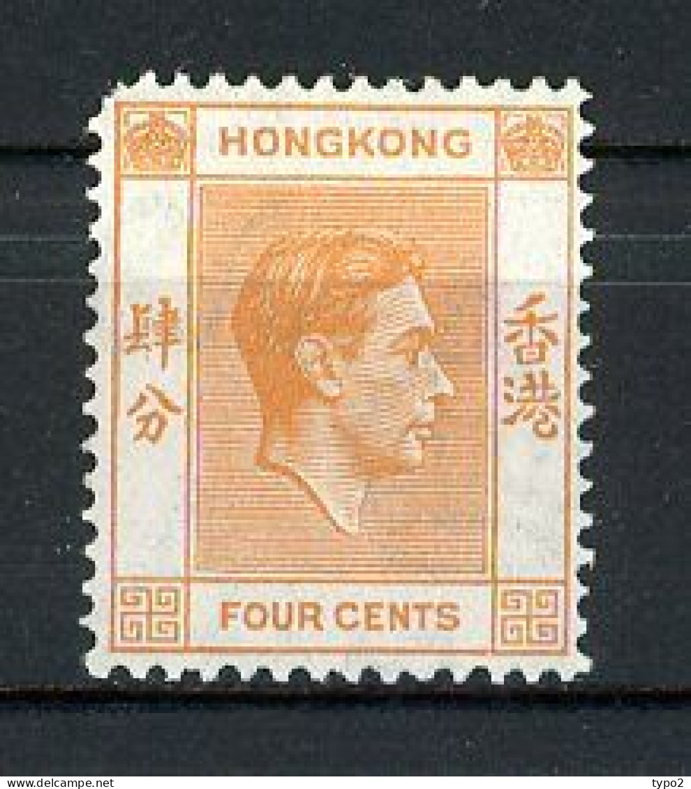 H-K  Yv. N° 142 SG N°142  *  4c Orange George VI Cote 2,5 Euro BE R 2 Scans - Ungebraucht