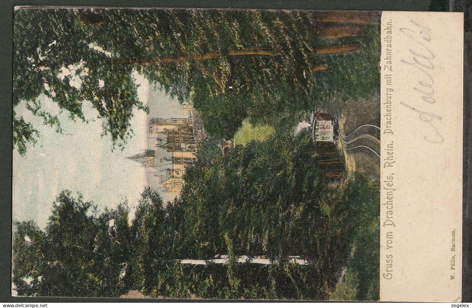 Drachenburg 1904 - Drachenfels, Rhein Mit Strassenbahn - Drachenfels