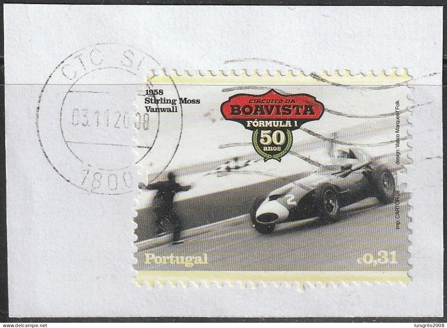 Fragment - Postmark CTC SUL -|- Mundifil Nº 3732 . Circuito Da Boavista - Used Stamps