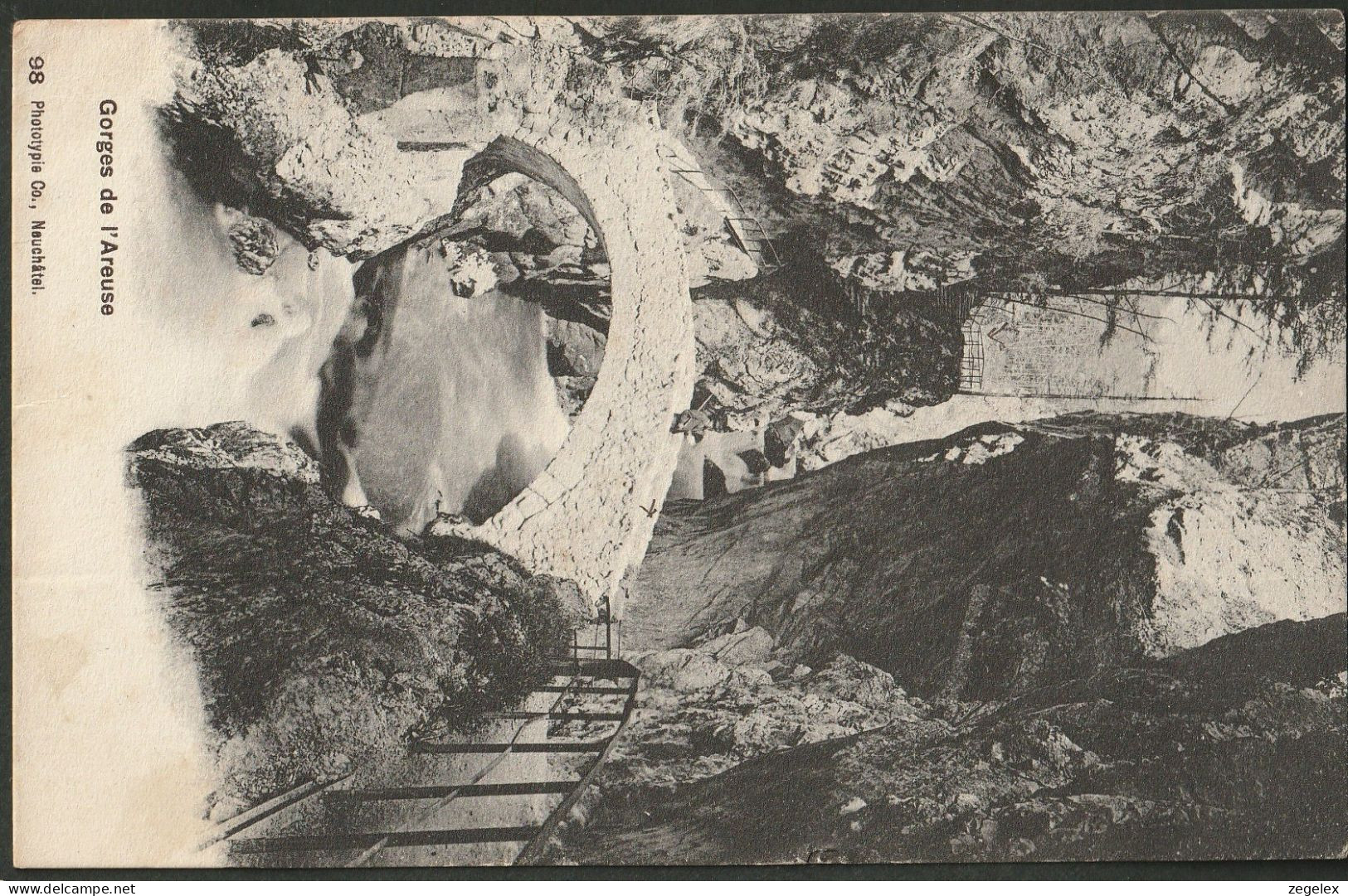 Gorges De L'Areuse Avec Pêcheur - 1906 - Autres & Non Classés