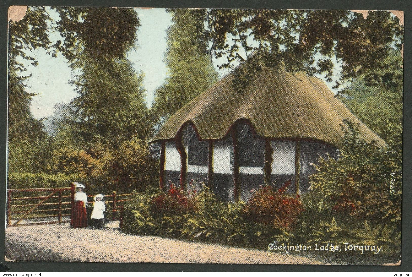 Torquay 1921 - Cockington Lodge With People - Torquay