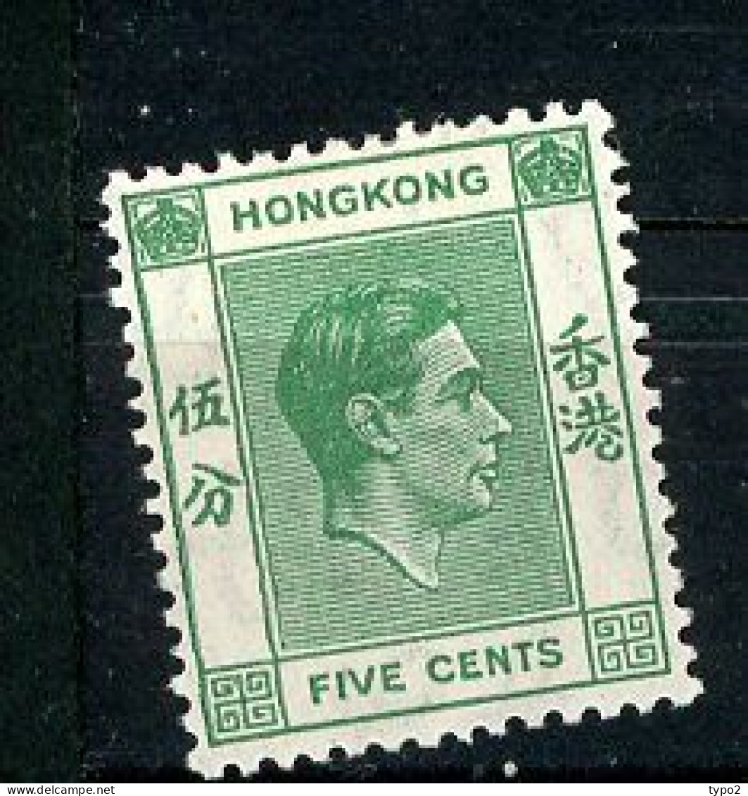 H-K  Yv. N° 143 SG N°143  *  5c Vert George VI Cote 1 Euro BE  2 Scans - Ongebruikt