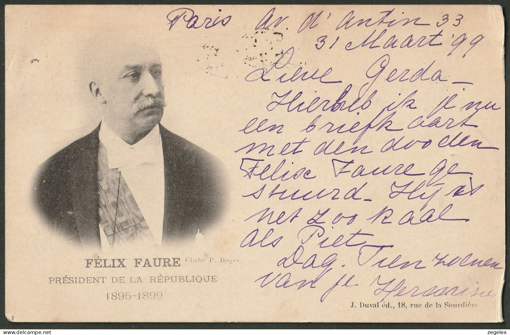 Félix Fauré - Président De La République 1899 - Famous People