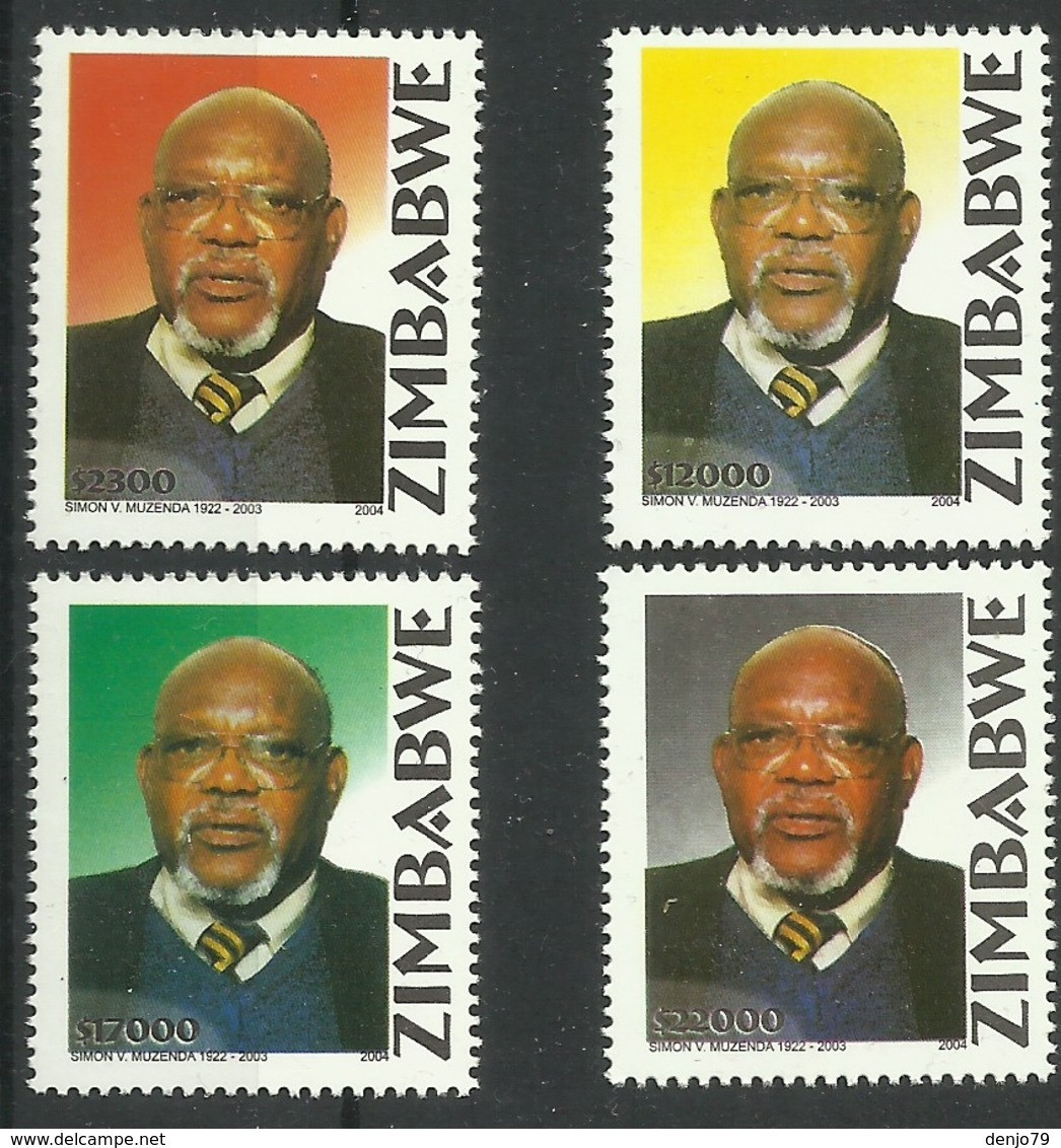 ZIMBABWE 2004 1st DEATH ANNIVERSARY OF SIMON V. MUZENDA SET MNH - Zimbabwe (1980-...)