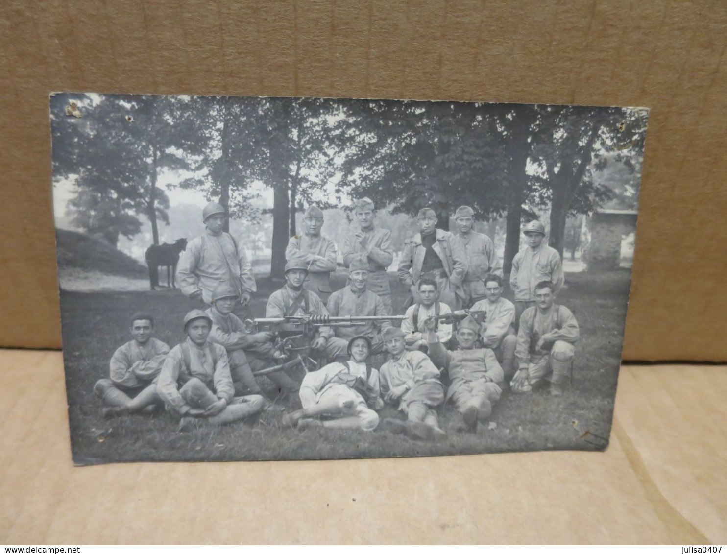 MILITARIA Carte Photo Groupe De Mitrailleurs Mitrailleuse Gros Plan - Guerre 1914-18