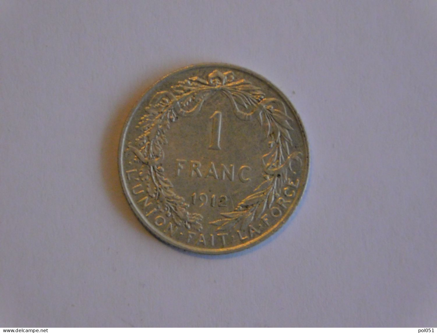 Belgique 1 Franc 1912 - Silver, Argent - 1 Franc