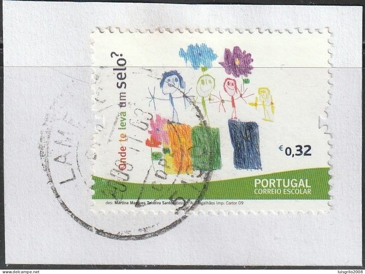 Fragment - Postmark LAMEGO -|- Mundifil Nº 3904 . Correio Escolar - Used Stamps