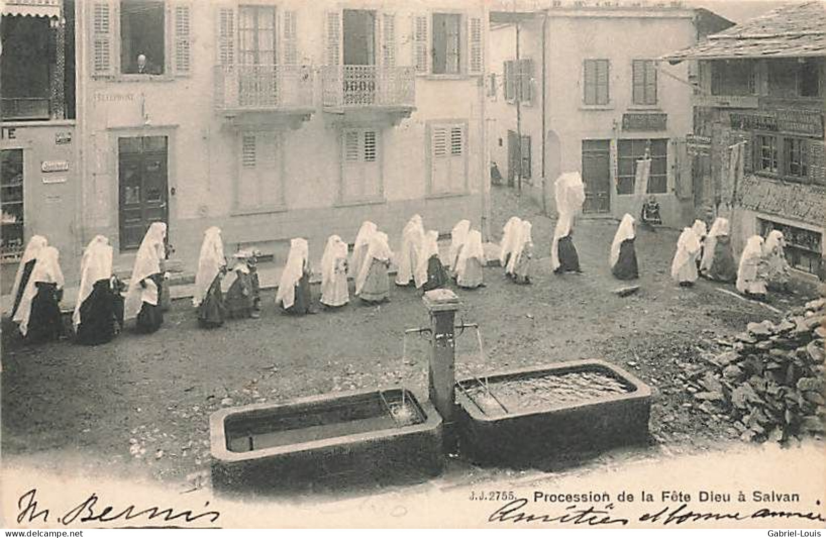 Procession De La Fête Dieu à Salvan 1905 - Salvan