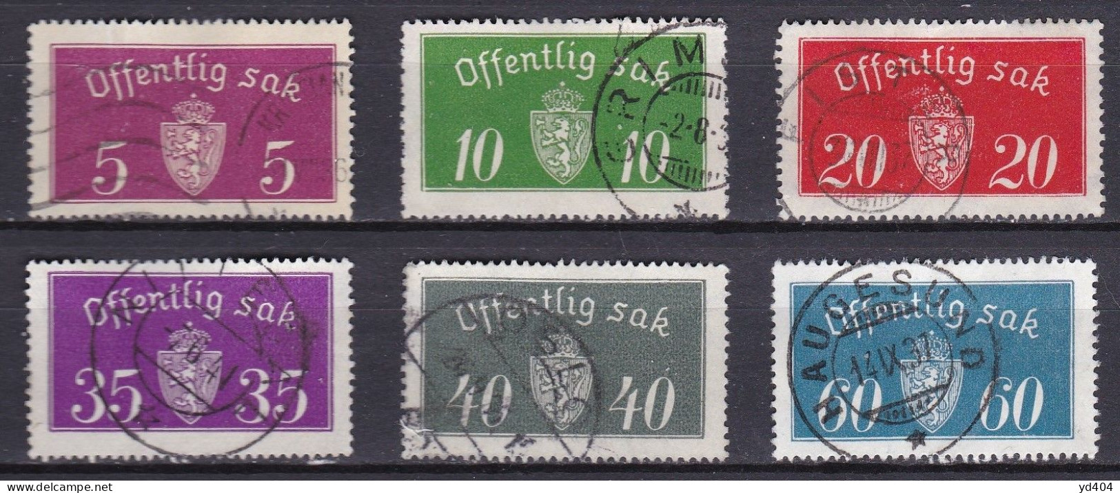 NO601C – NORVEGE - NORWAY – 1933 – COAT OF ARMS – SC # O10a19a USED 8 € - Service
