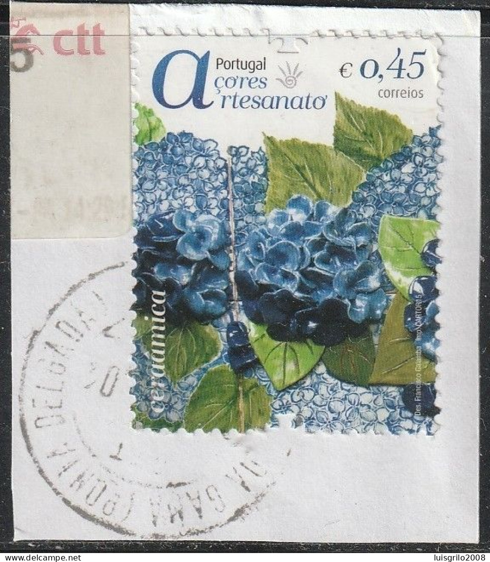 Fragment - Postmark VASCO DA GAMA (PONTA DELGADA) -|- Mundifil Nº 4580 . Artesanato Dos Açores - Usati